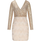 Carmel - Vestido de lentejuelas con escote en V