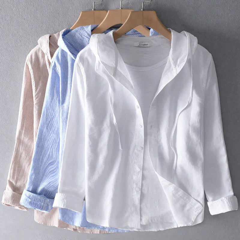 Camisa casual a rayas para hombre - con capucha