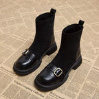 Botas de tobillo para mujer silueta ajustada hebilla decorativa - Rebeca
