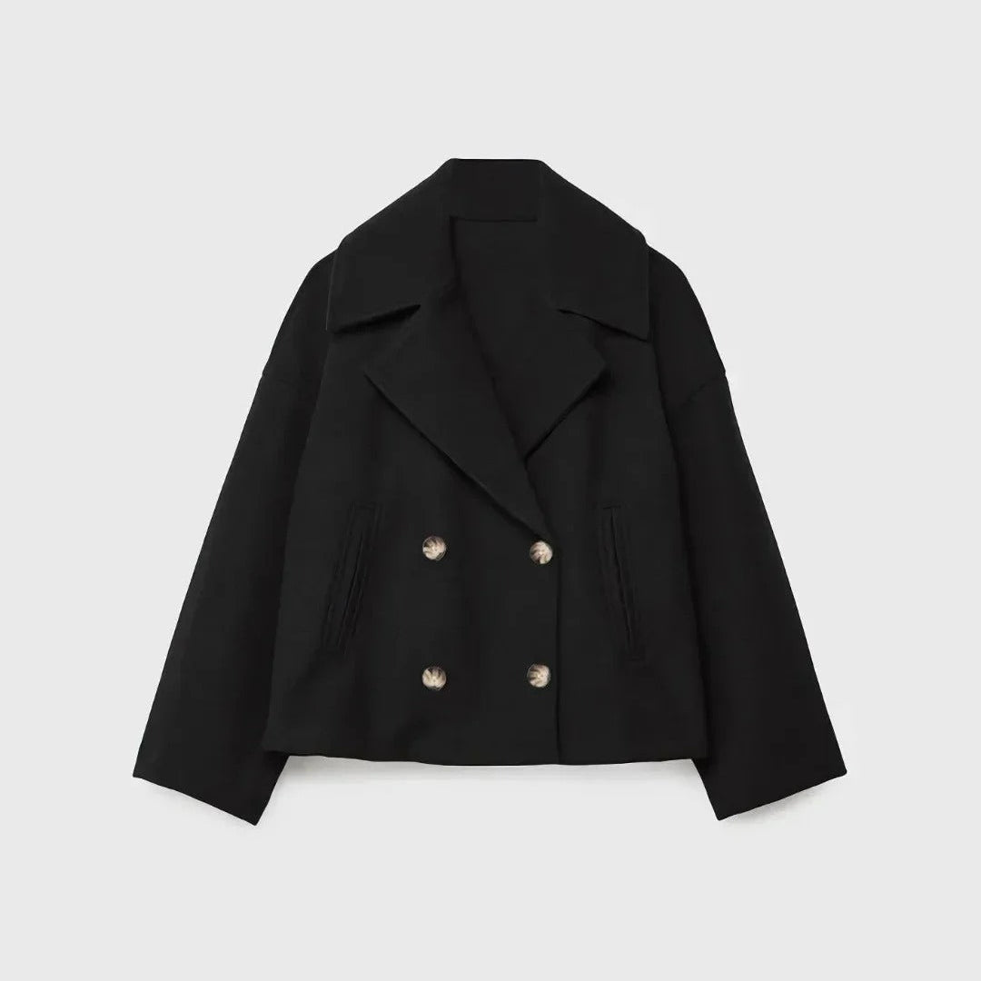 Chaqueta corta de lana con doble botonadura para mujer - Heidi