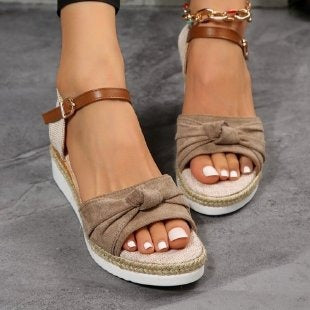 Sandalias de cuña mujer lazo - Melania