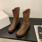 Botas western para mujer de caña media con hebillas - Miriam