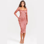 Gala - Vestido largo rosa chic con encaje
