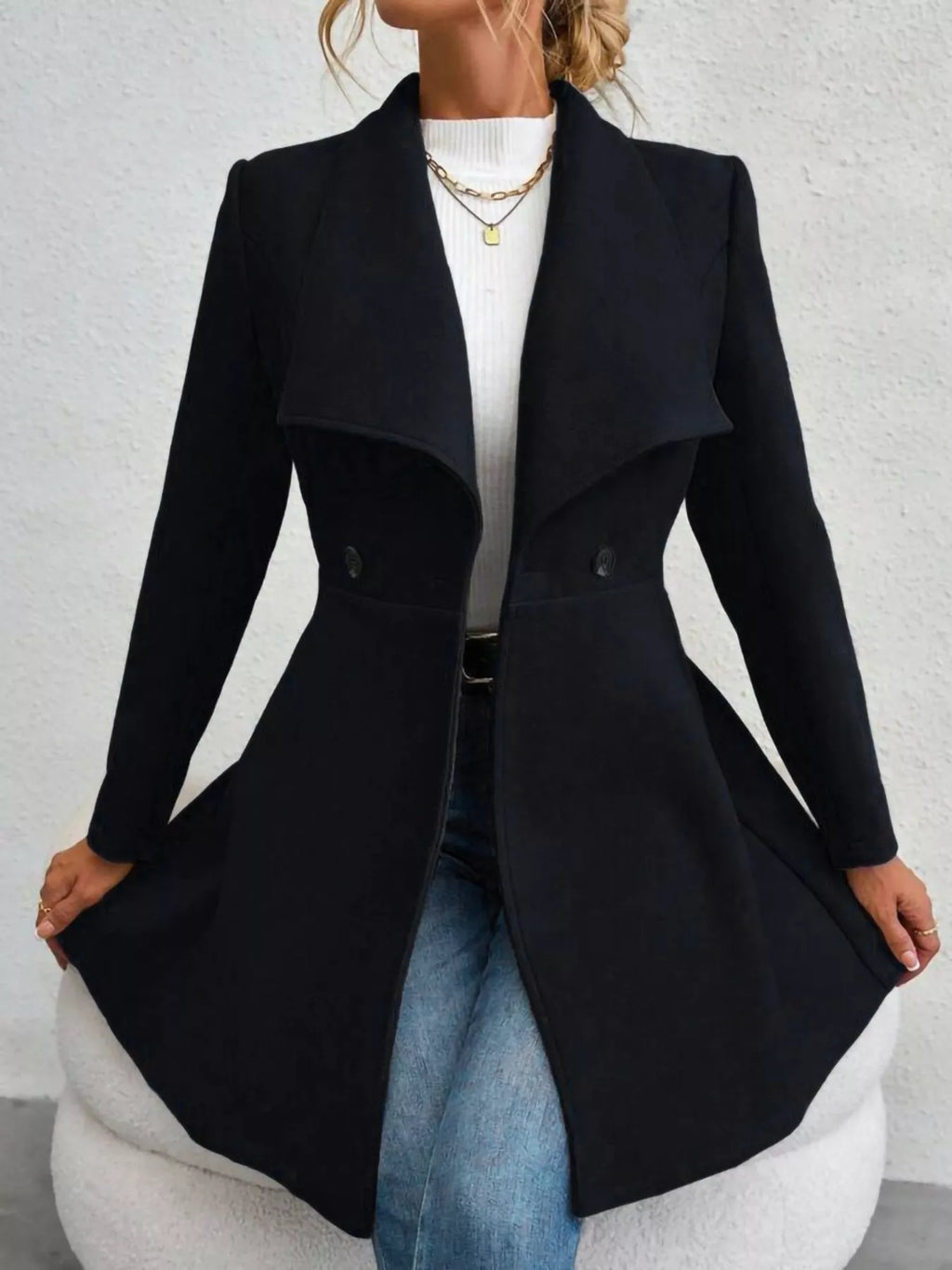 Abrigo largo y elegante para mujer - Evarine