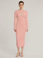 Gaia - Vestido de Punto con Escote Estilizado