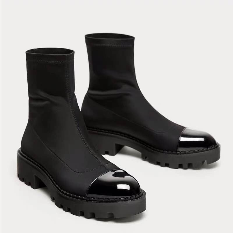 Botas plataforma de caña elástica para mujer con suela robusta - Zyrvek