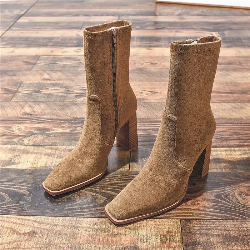 Botines lujosos para mujer de tacón cuadrado - Liorane