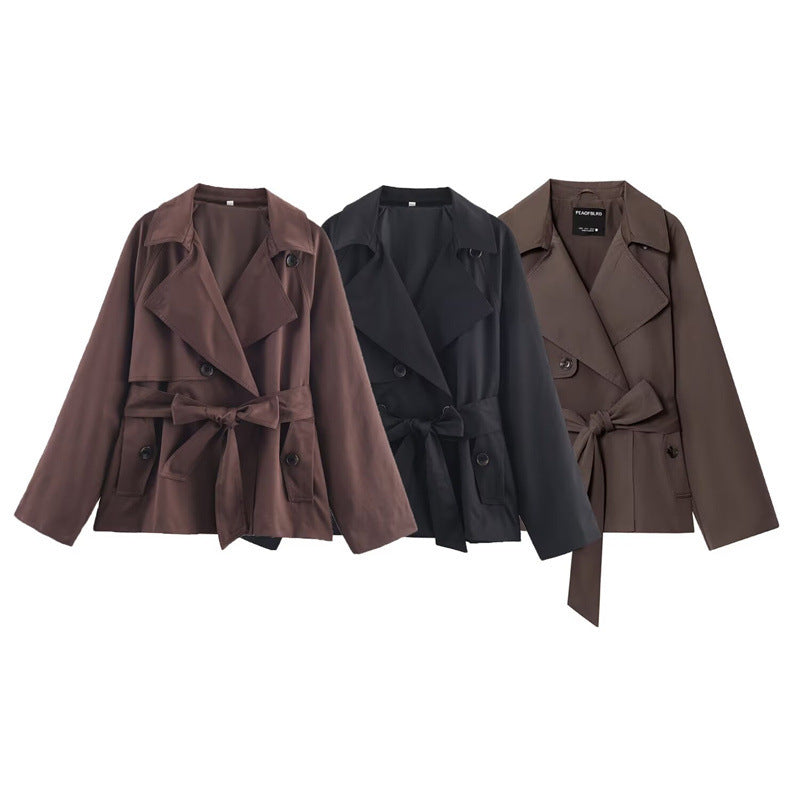 Gabardina corta para mujer de corte suelto - Elayne