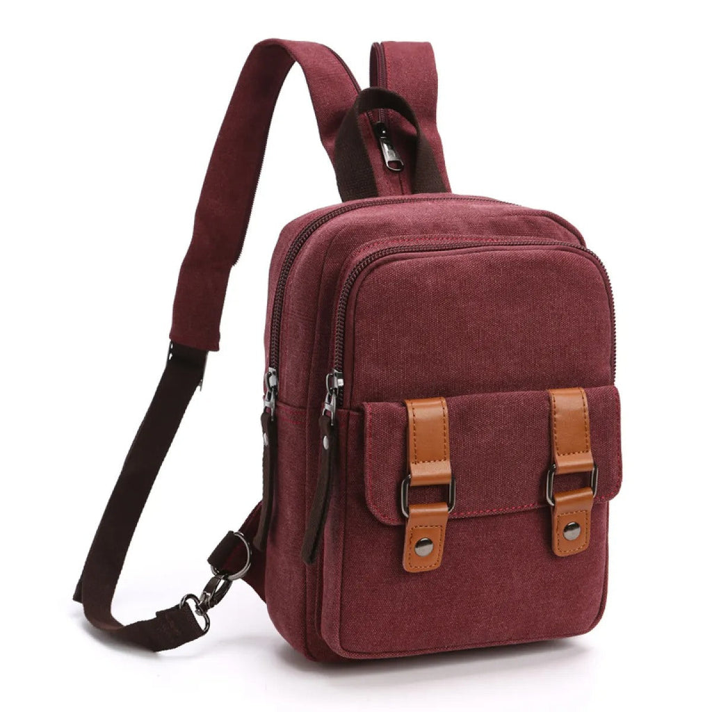 Mochila cruzada unisex con múltiples bolsillos estilo vintage - Axel