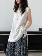 Blusa sin mangas mujer lino tencel estilo minimalista - Cécile