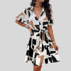 Lillian - Vestido camisero con estampado abstracto