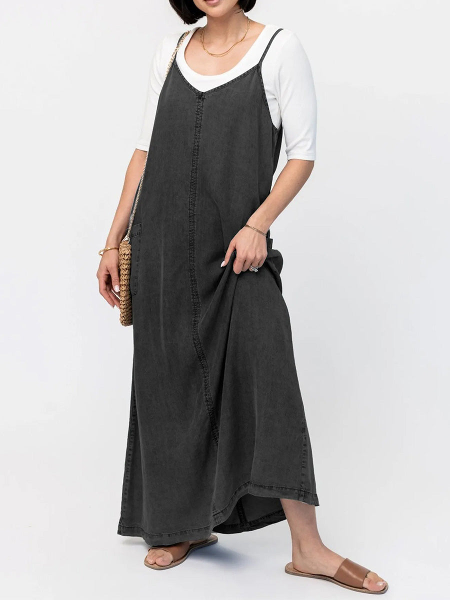 Maxivestido vaquero holgado de inspiración vintage - Vera