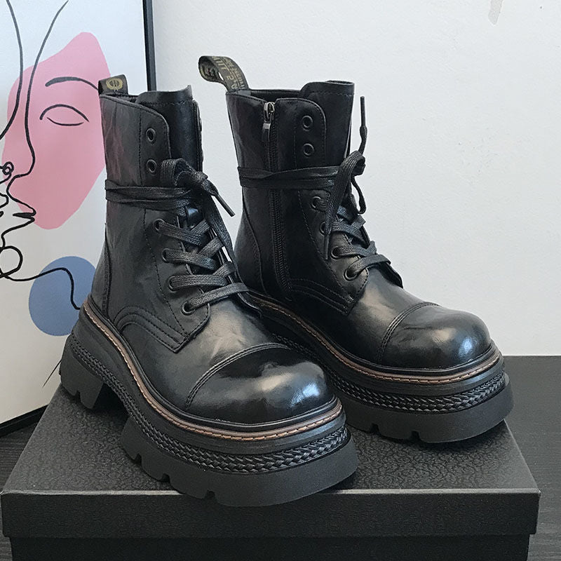 Botas cortas para mujer con suela robusta y cierre lateral - Elviora