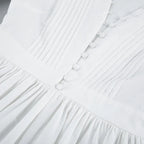 Vestido corto para mujer botones decorativos estilo evasé - Mirella