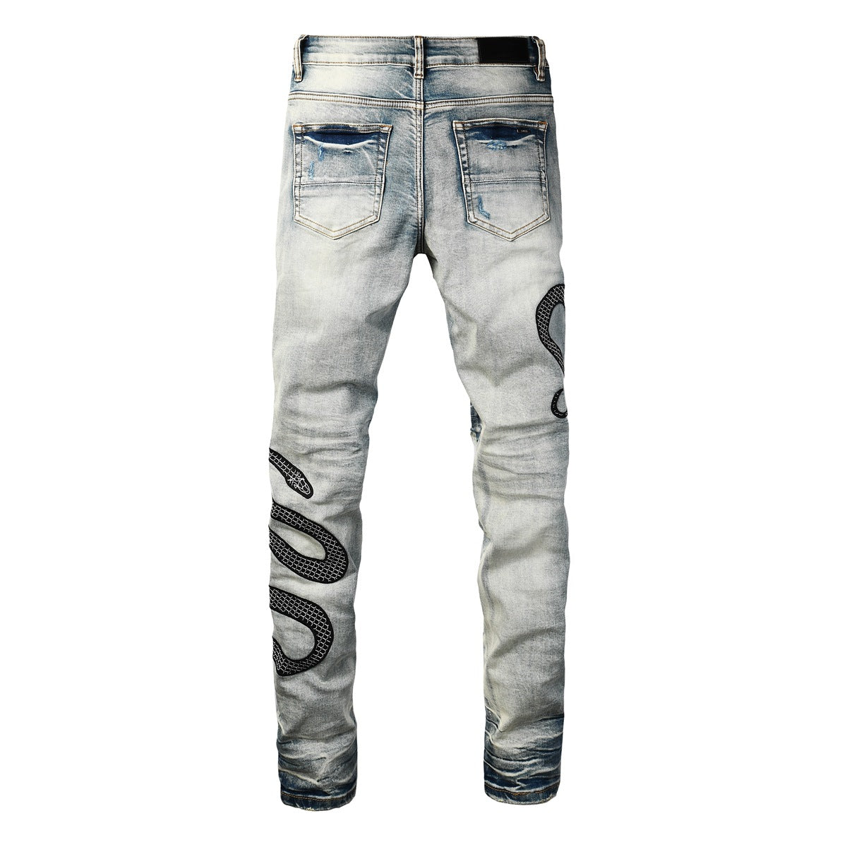 Pantalones vaqueros slim con estampado serpiente - Eldric