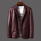 Rodo - Chaqueta de cuero clásica para hombre
