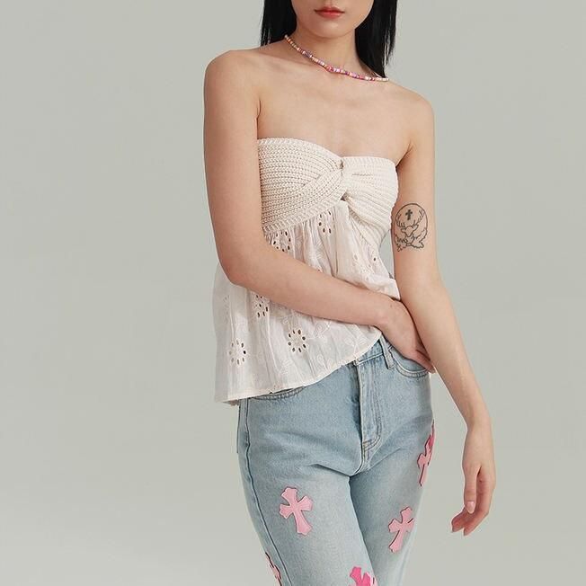 Kayenne - Top de verano chic, sin mangas y cruzado para mujer