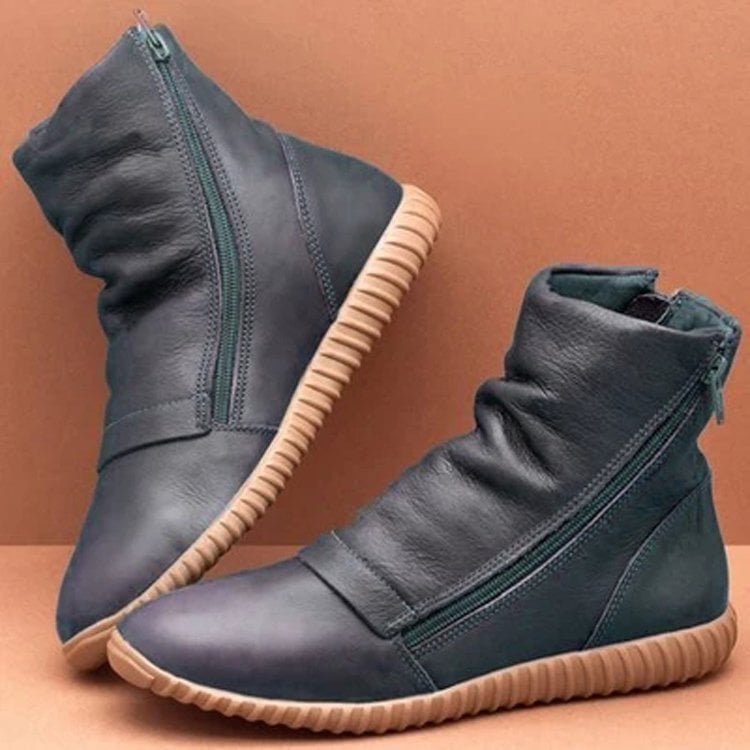 Botas de cuero para mujer de caña media estructurada - Zena