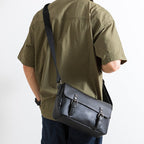 Bolso bandolera para hombre cuero sintético hebillas vintage - Mateo