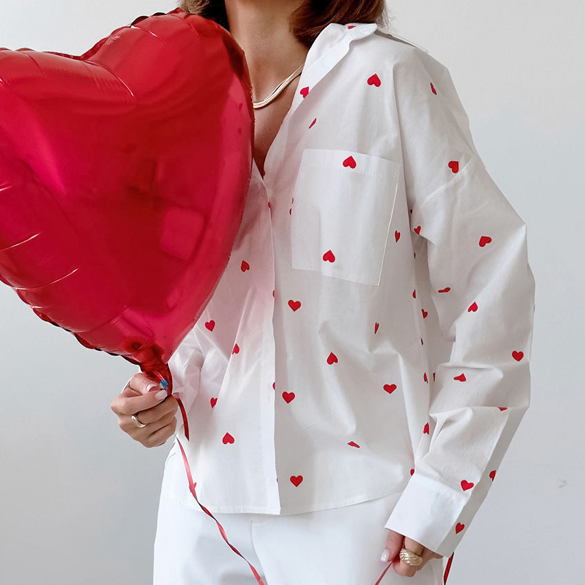 Blusa para mujer estampada de corazones - Kaiahn