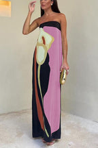 Semma - Maxi sin hombros con estampado floral