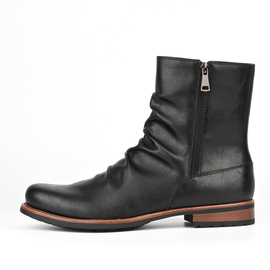 Botas de cuero para hombre con cierre lateral y suela baja - Halvor