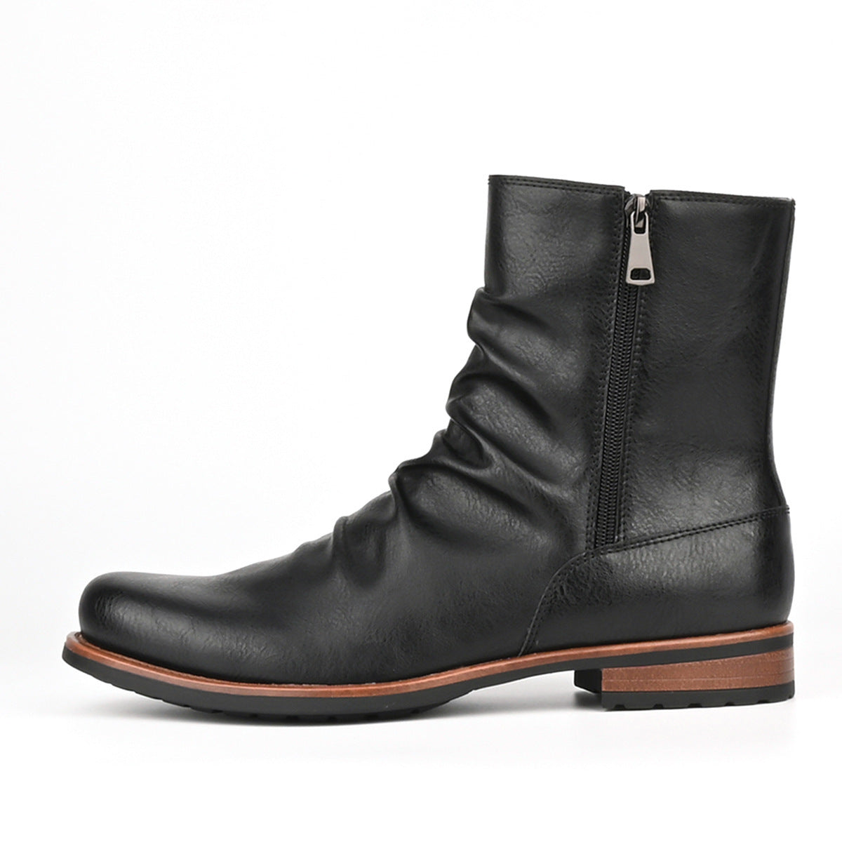 Botas de cuero para hombre con cierre lateral y suela baja - Halvor