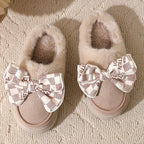 Zapatillas de casa para mujer efecto afelpado con lazo decorativo - Mairene