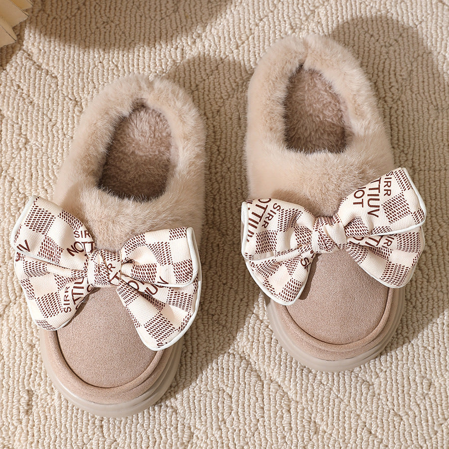 Zapatillas de casa para mujer efecto afelpado con lazo decorativo - Mairene