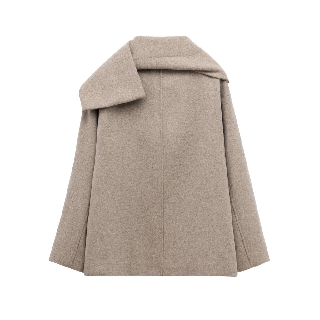 Abrigo para mujer estilo francés con cuello envolvente - Nèora
