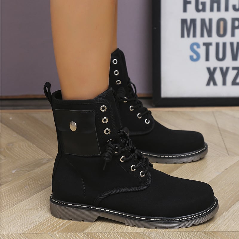 Botas para mujer de estilo urbano con cordones - Naelis
