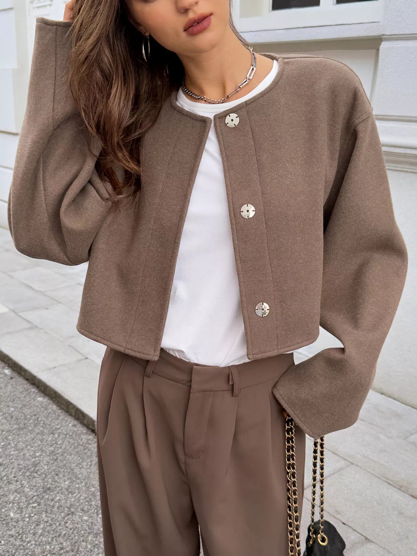 Chaqueta corta de lana para mujer - Sabrina