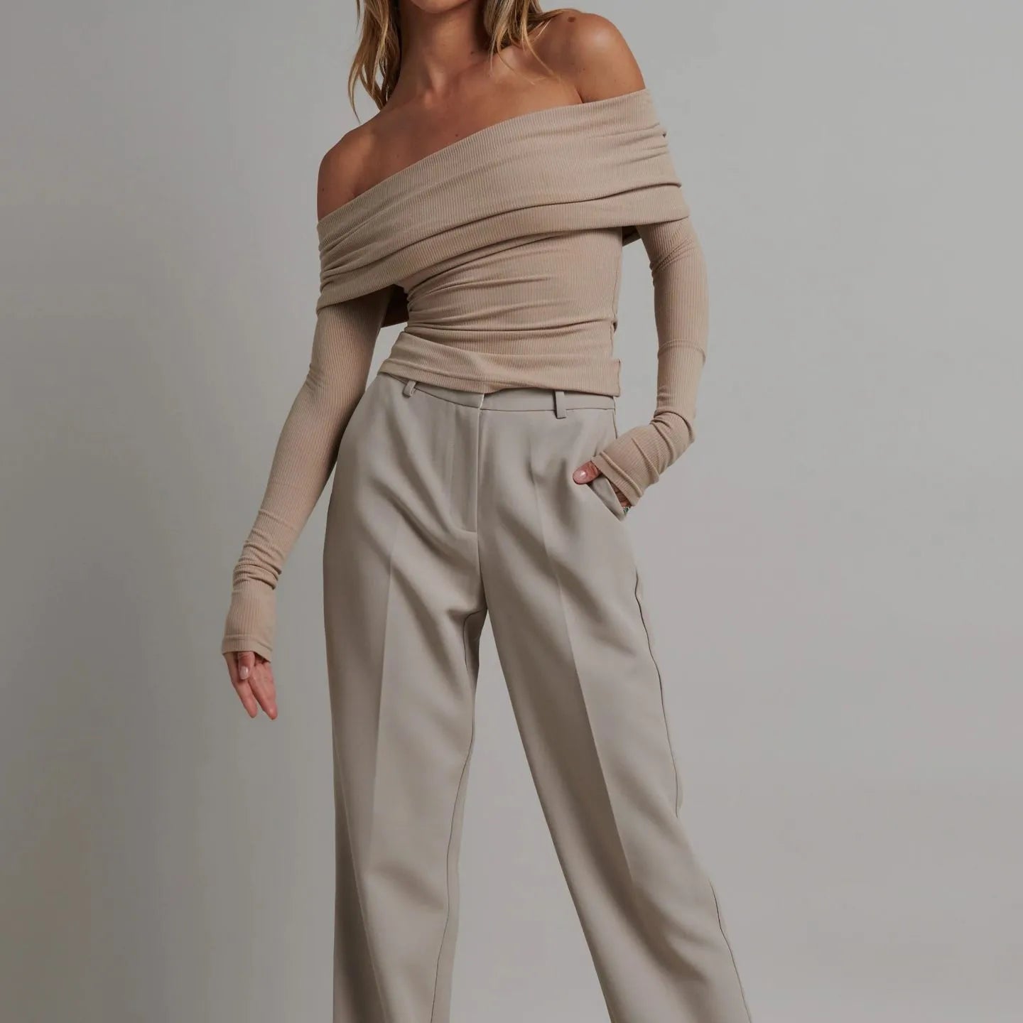 Top de manga larga slim de mujer elegante - Hannah