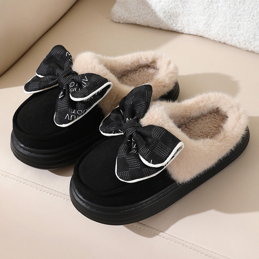 Zapatillas de casa para mujer efecto afelpado con lazo decorativo - Mairene