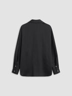 Clara - Camisa oversize con cuello alto y botones