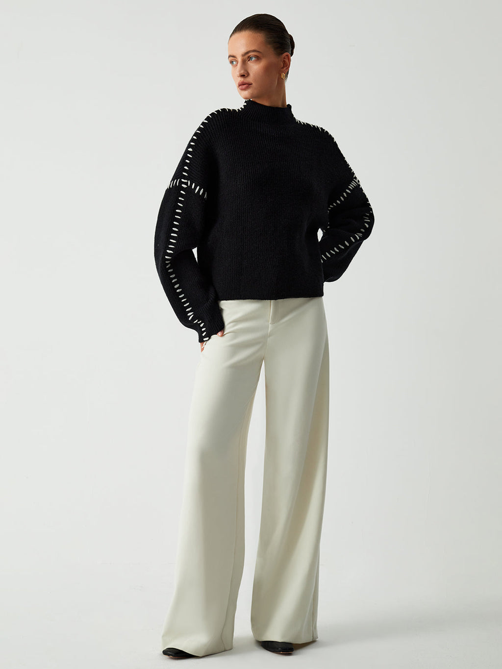 Regina - Moda Jersey oversize de punto holgado