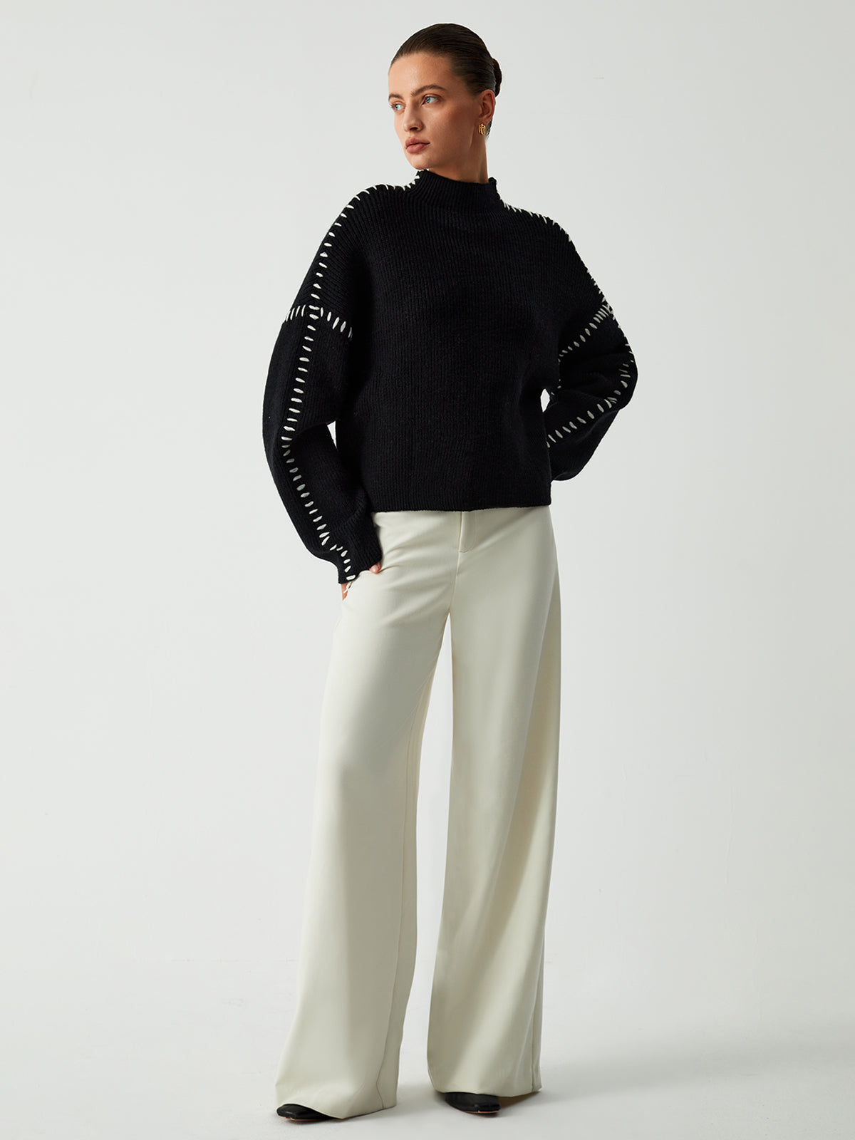 Regina - Moda Jersey oversize de punto holgado