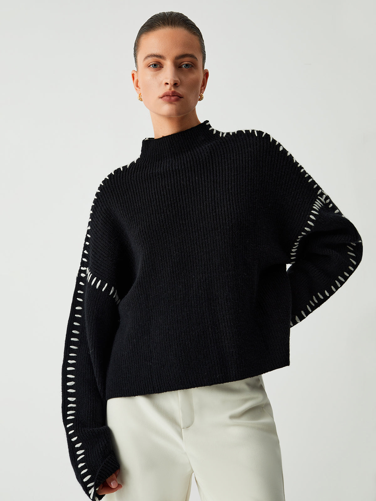 Regina - Moda Jersey oversize de punto holgado