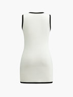 Victoria - Vestido corto sin mangas con botones y bolsillos múltiples
