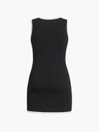 Victoria - Vestido corto sin mangas con botones y bolsillos múltiples