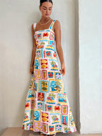 Emmanuela - Maxivestido sin mangas con estampado de graffiti