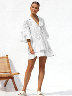 Millie - Vestido corto oversize con estampado solar