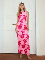 Aurora - Romance Floral Vestido de Malla sin Mangas