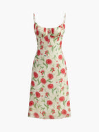 Gisela - Vestido Floral Acanalado con Detalle de Botones