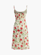 Gisela - Vestido Floral Acanalado con Detalle de Botones