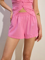 Conjunto mujer halter con botones frontales y shorts rectos - Lauffy