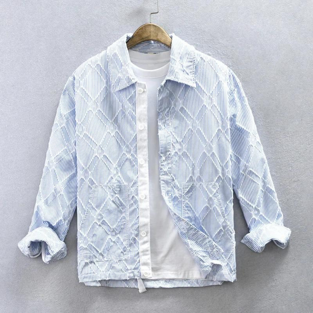Blusa business de caballero de alta calidad en azul clásico