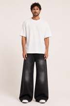 Baggy jeans retro hombre de pierna muy ancha con lavado desteñido - Klaus