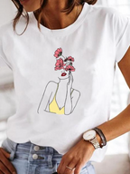 Osalinda - Elegante camiseta con extravagantes diseños veraniegos