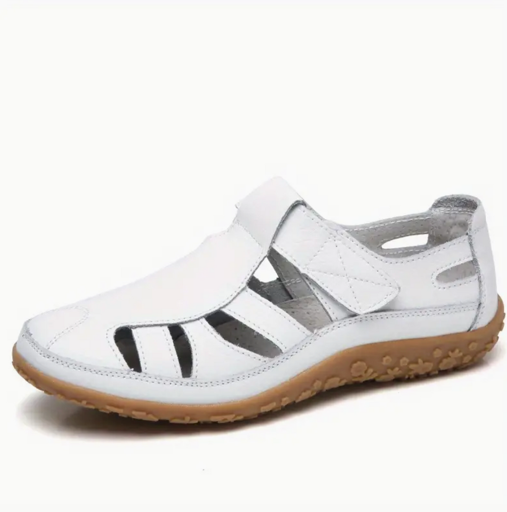 Eva - Las sandalias planas retro con puntera cerrada